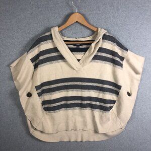 American Eagle Poncho Knit Sweater Hooded Striped Size Medium
